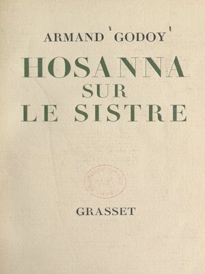 cover image of Hosanna sur le sistre